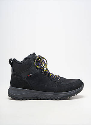 Baskets matière lisse bout rond noir RIEKER homme