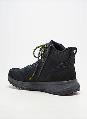 Baskets matière lisse bout rond noir RIEKER homme