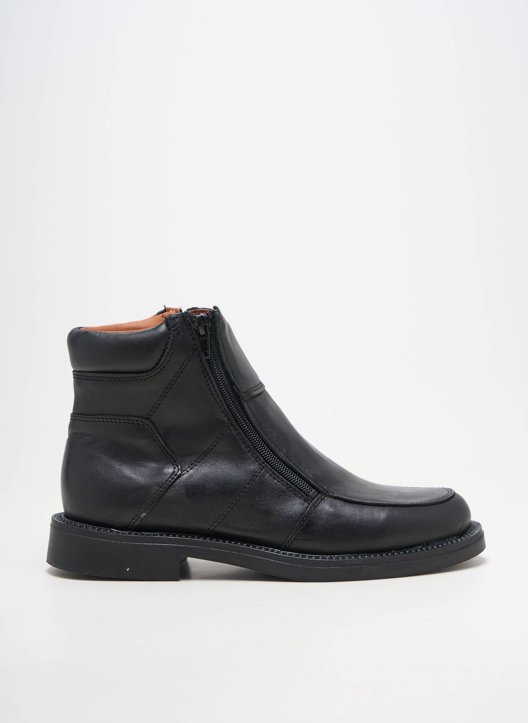 Bottines/boots matière lisse talon plat jusqu'à 3cm noir ARIMA femme