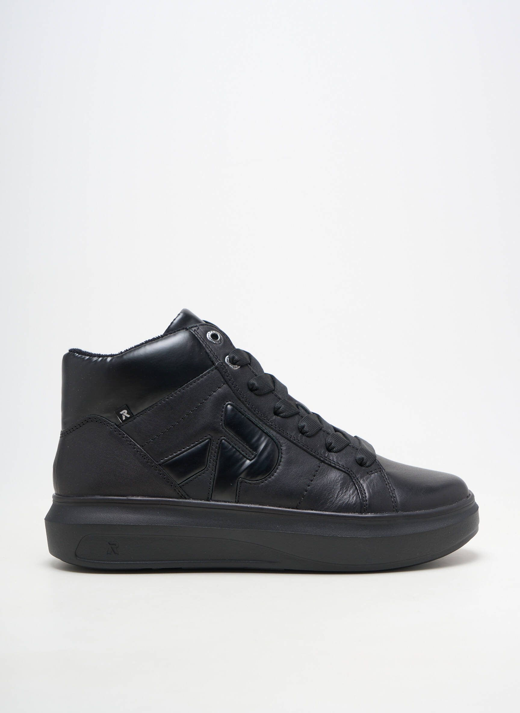 Baskets fermeture zip et lacets bout rond noir RIEKER homme