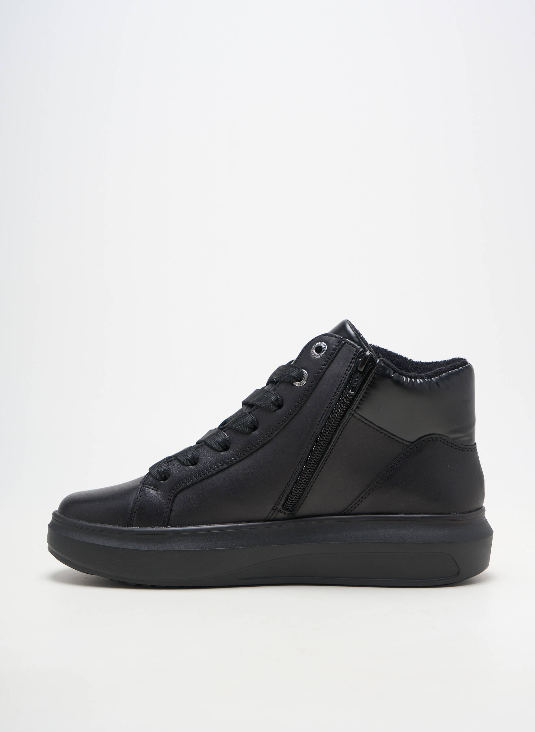 Baskets fermeture zip et lacets bout rond noir RIEKER homme