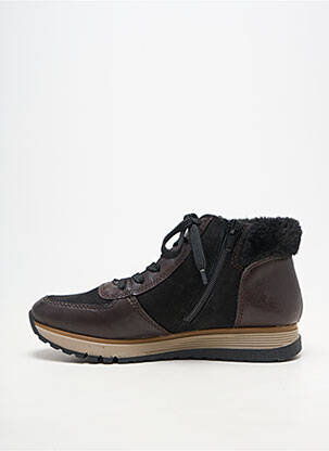 Baskets matière lisse talon plat jusqu'à 3cm marron RIEKER femme