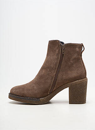 Bottines/boots bout rond talon de 7 à 9cm marron GEO-REINO femme