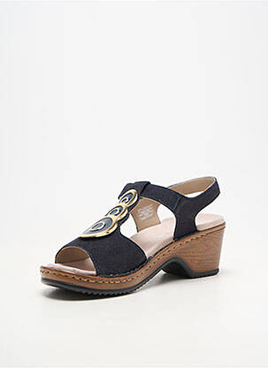 Sandales/nu pieds bout ouvert talon de 4 à 6cm bleu ARA femme