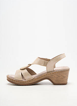 Sandales/nu pieds semi compensé talon de 4 à 6cm beige ARA femme