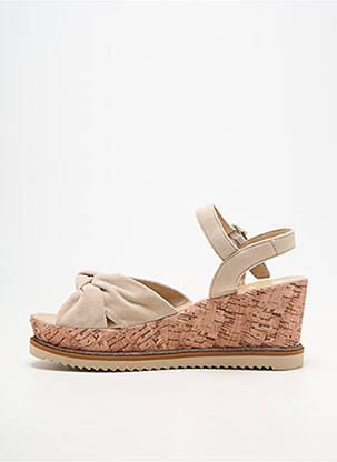 Sandales/nu pieds talon compensé talon de 7 à 9cm beige ARA femme