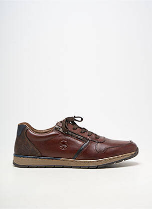Baskets fermeture zip et lacets bout rond marron RIEKER homme