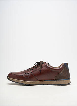 Baskets fermeture zip et lacets bout rond marron RIEKER homme