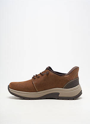 Baskets matière lisse bout rond marron RIEKER homme