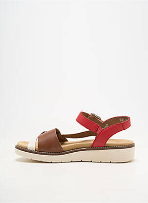 Sandales/nu pieds matière lisse talon plat jusqu'à 3cm rouge REMONTE femme