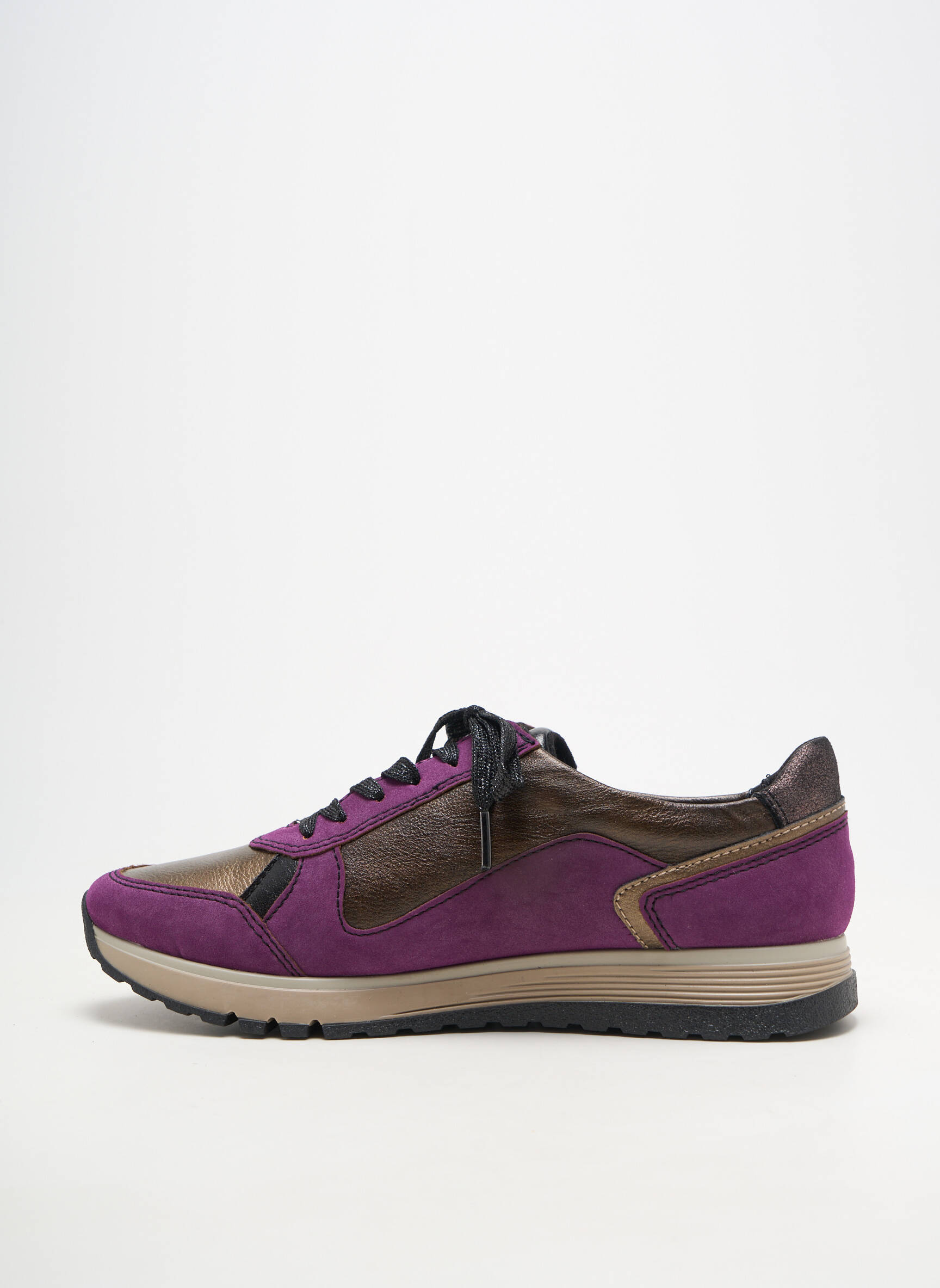 Baskets bout rond talon plat jusqu'à 3cm violet RIEKER femme