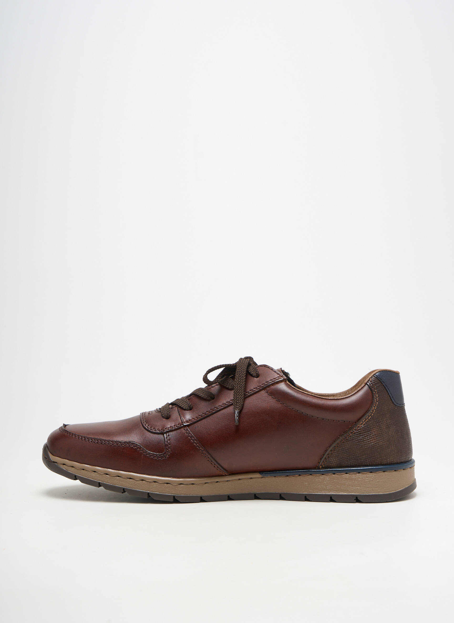 Baskets fermeture zip et lacets bout rond marron RIEKER homme