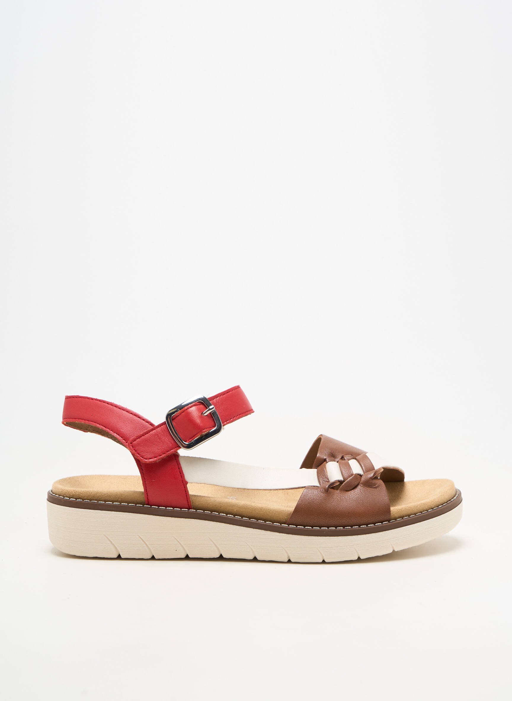 Sandales/nu pieds matière lisse talon plat jusqu'à 3cm rouge REMONTE femme