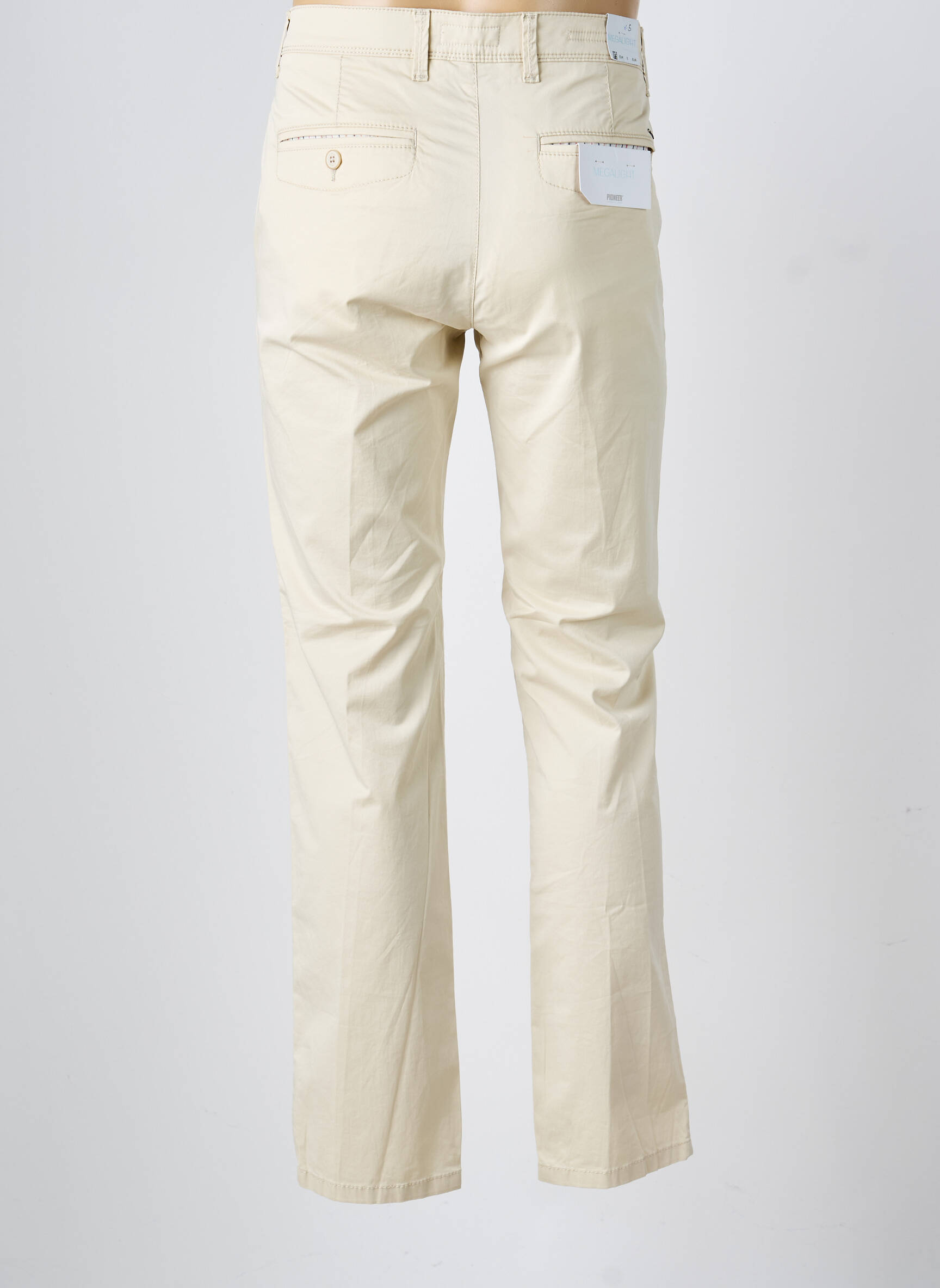 Pantalon chino stretch taille normale beige PIONEER homme
