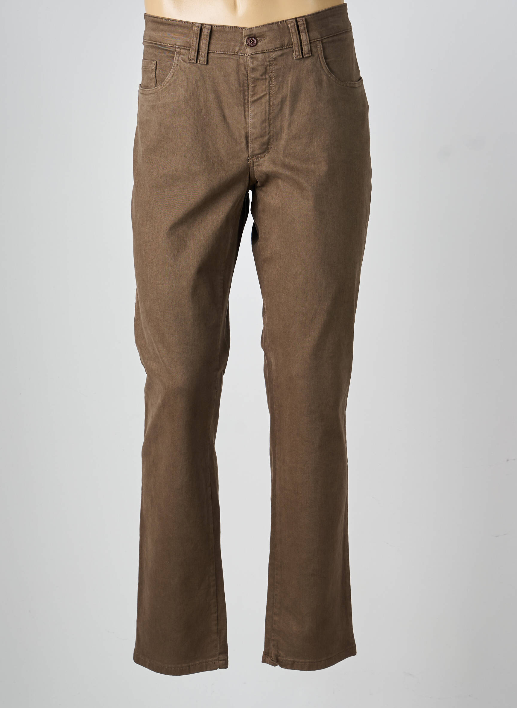 Pantalon droit stretch taille normale marron LCDN homme