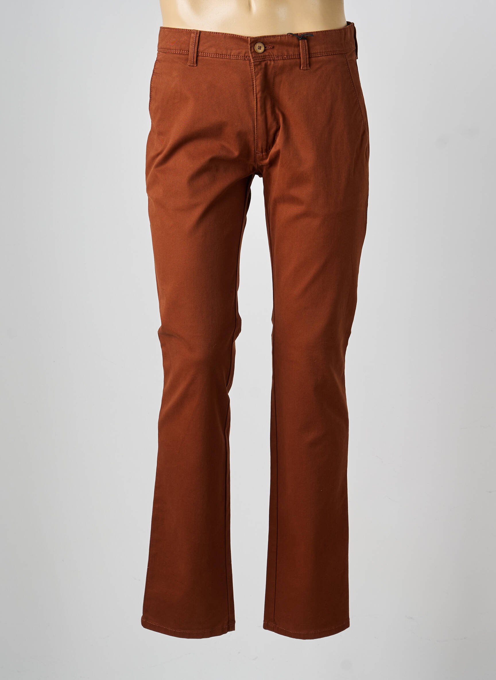 Pantalon chino stretch taille normale marron PIONEER homme