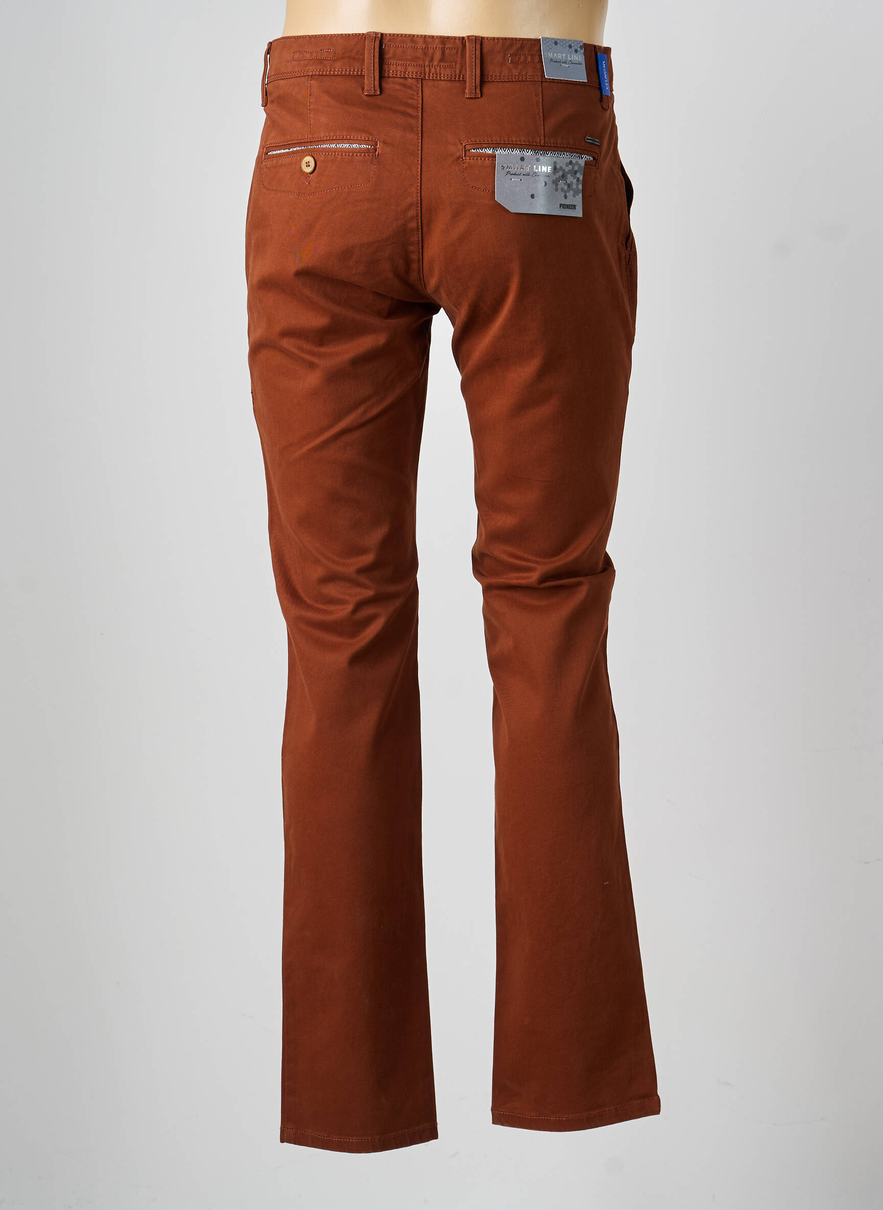 Pantalon chino stretch taille normale marron PIONEER homme