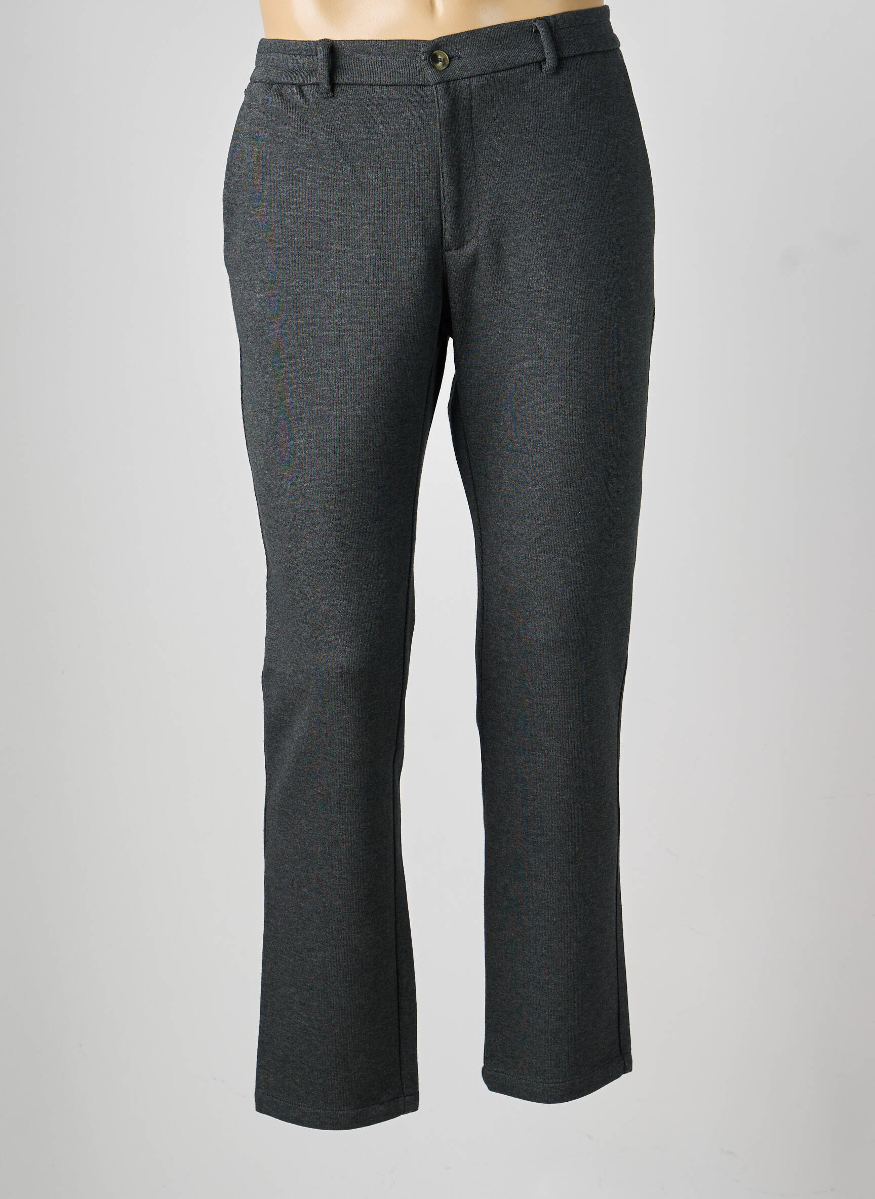 Pantalon chino tissage chiné taille normale gris LCDN homme