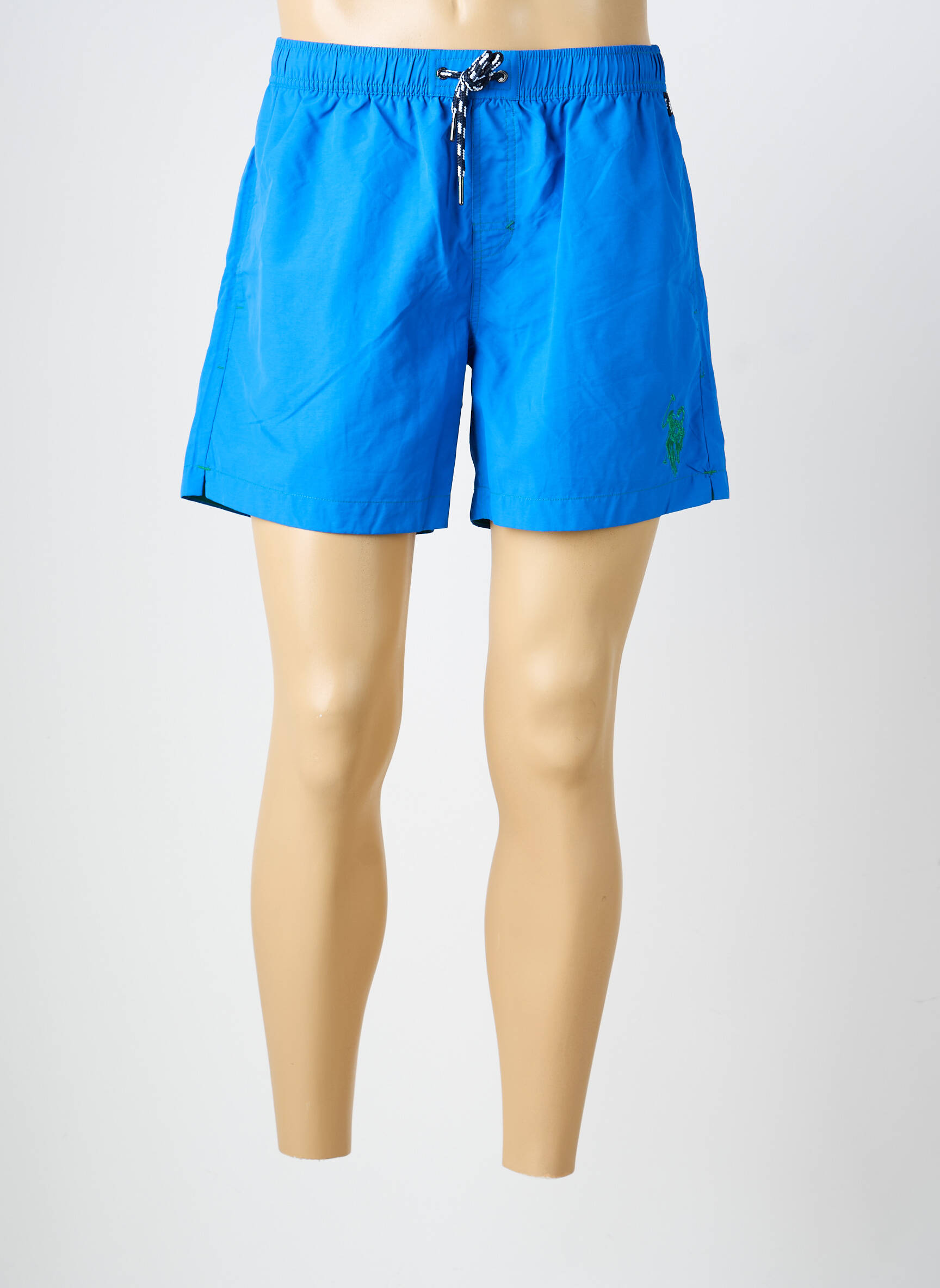 Short de bain effet matière satinée bleu U.S. POLO ASSN homme