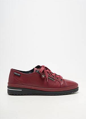 Baskets matière lisse talon plat jusqu'à 3cm rouge MEPHISTO femme