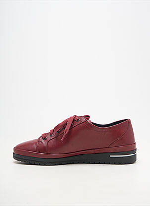 Baskets matière lisse talon plat jusqu'à 3cm rouge MEPHISTO femme