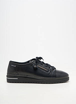Baskets matière lisse talon plat jusqu'à 3cm noir MEPHISTO femme