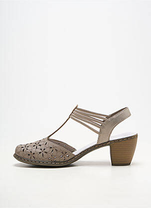 Sandales/nu pieds matière lisse talon de 4 à 6cm gris RIEKER femme