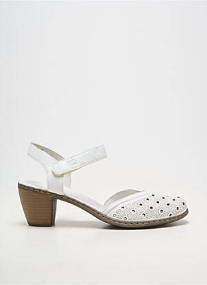 Sandales/nu pieds matière lisse talon de 4 à 6cm blanc RIEKER femme