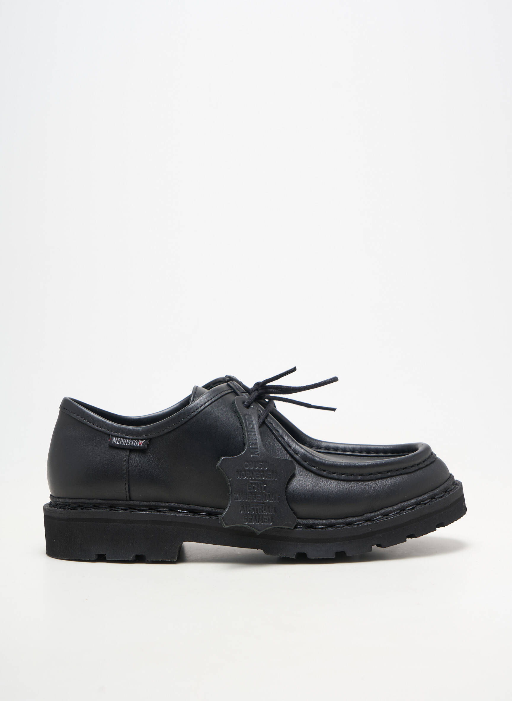Derbies matière lisse talon plat jusqu'à 3cm noir MEPHISTO femme