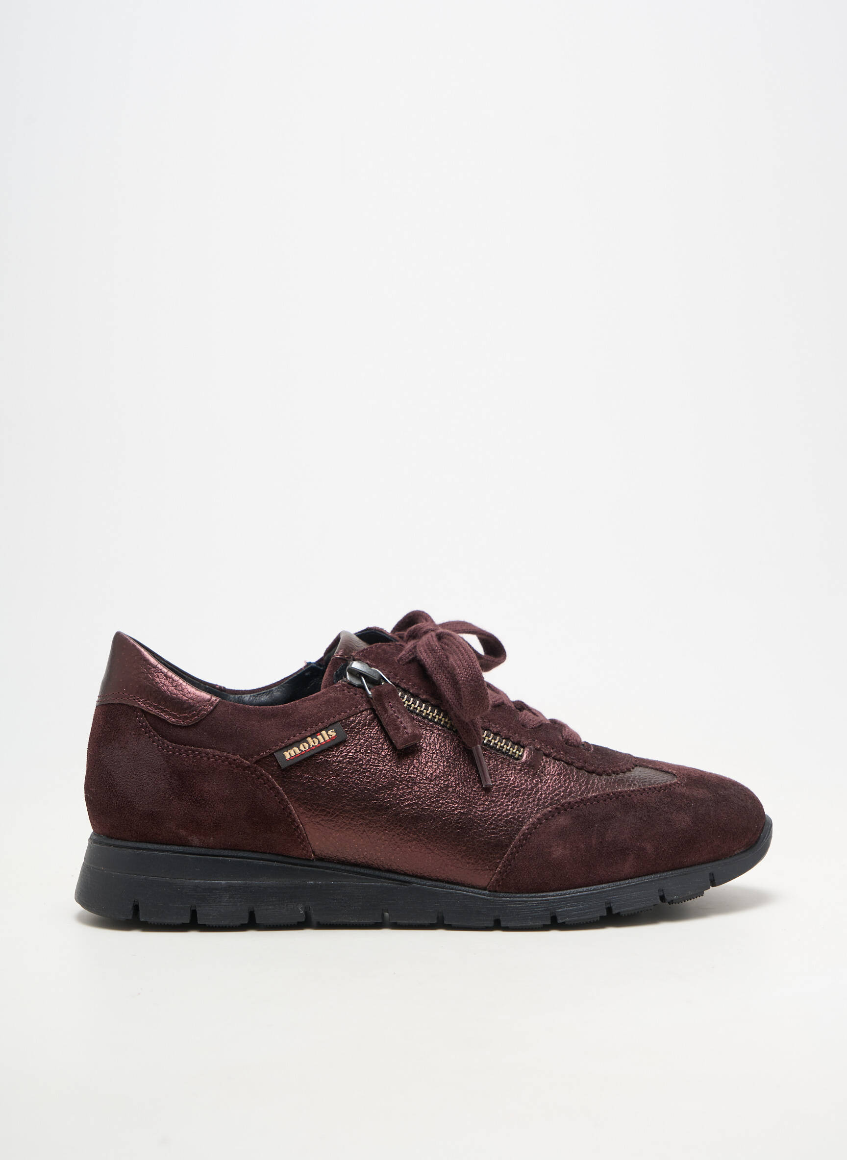 Baskets fermeture zip et lacets talon plat jusqu'à 3cm violet MOBILS femme