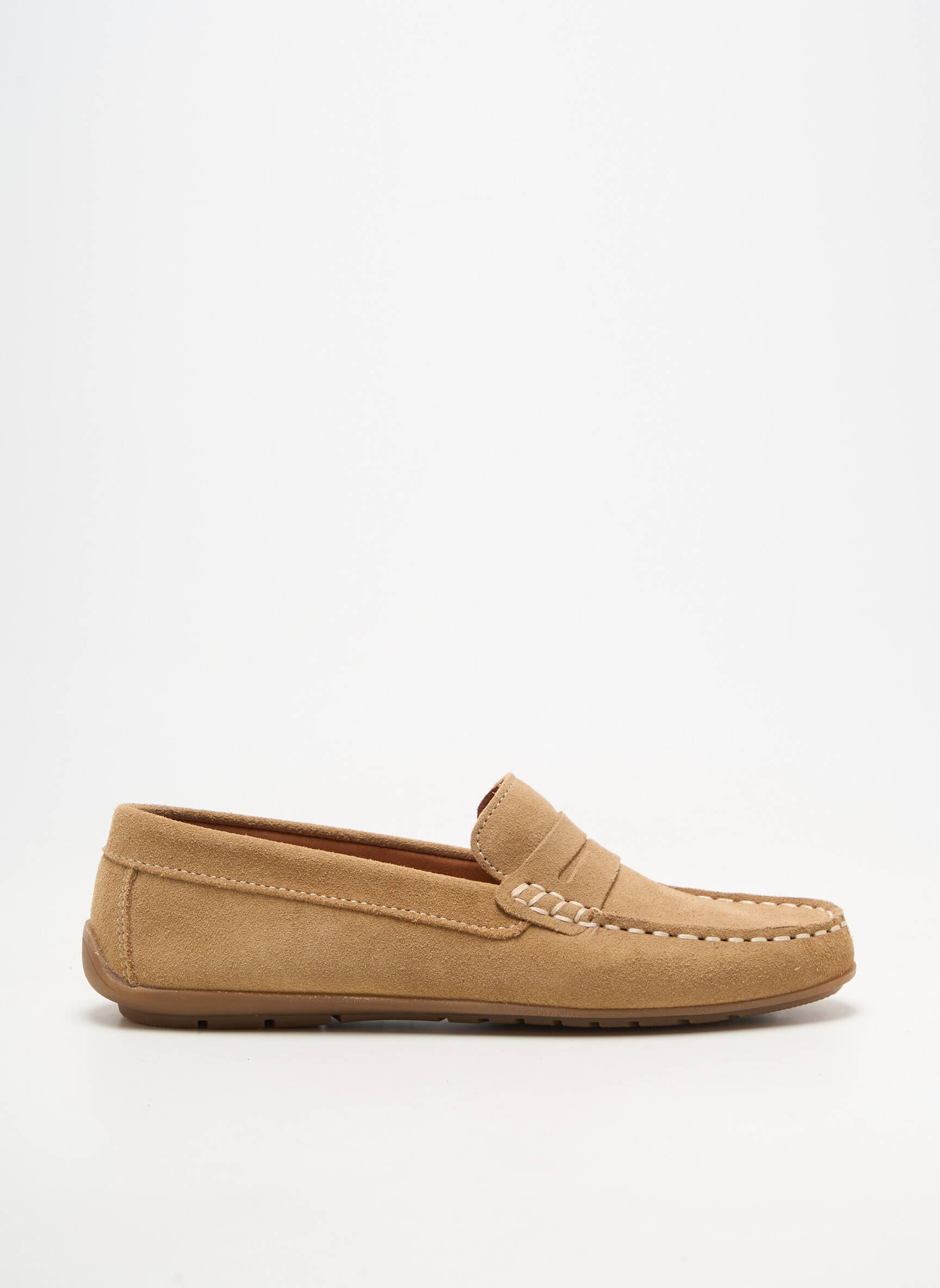 Mocassins bout rond talon plat jusqu'à 3cm beige ORLAND femme