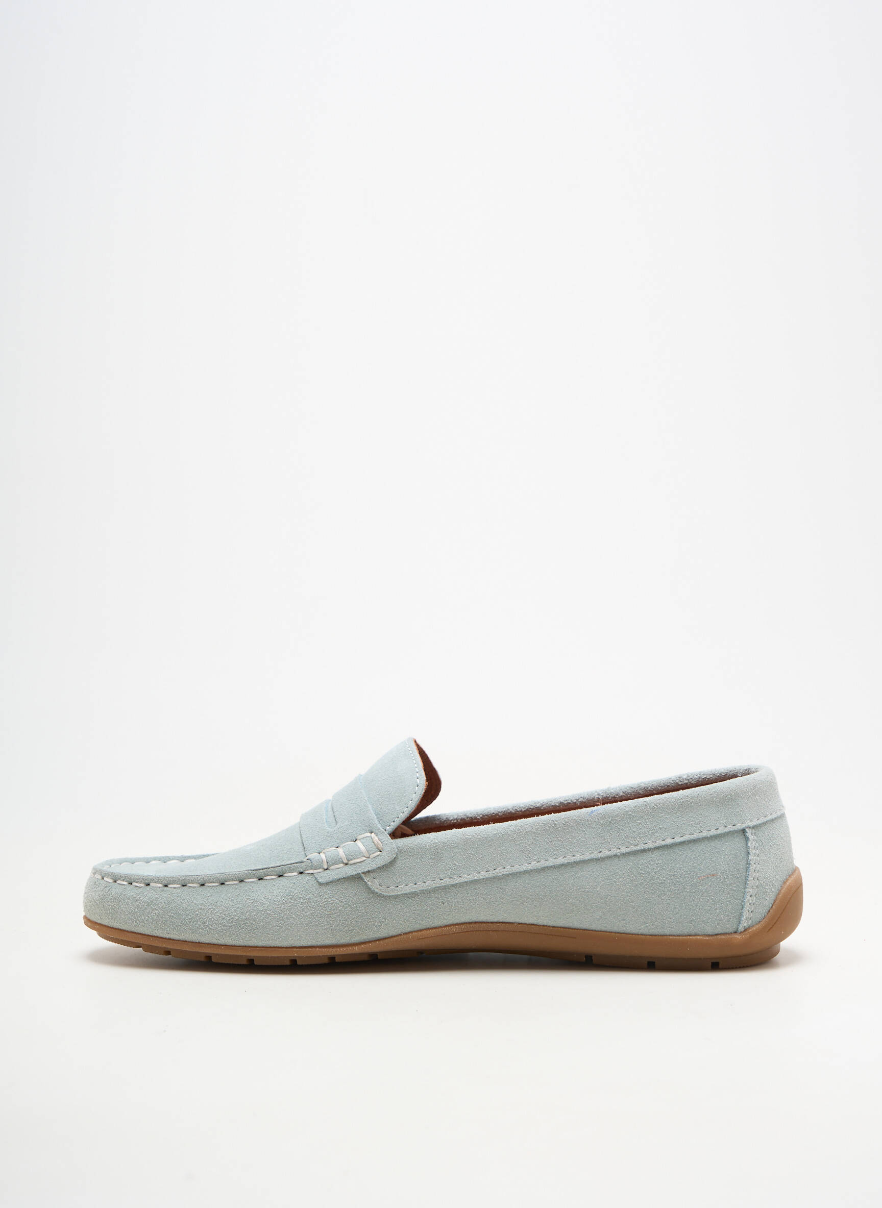 Mocassins bout rond talon plat jusqu'à 3cm bleu clair ORLAND femme