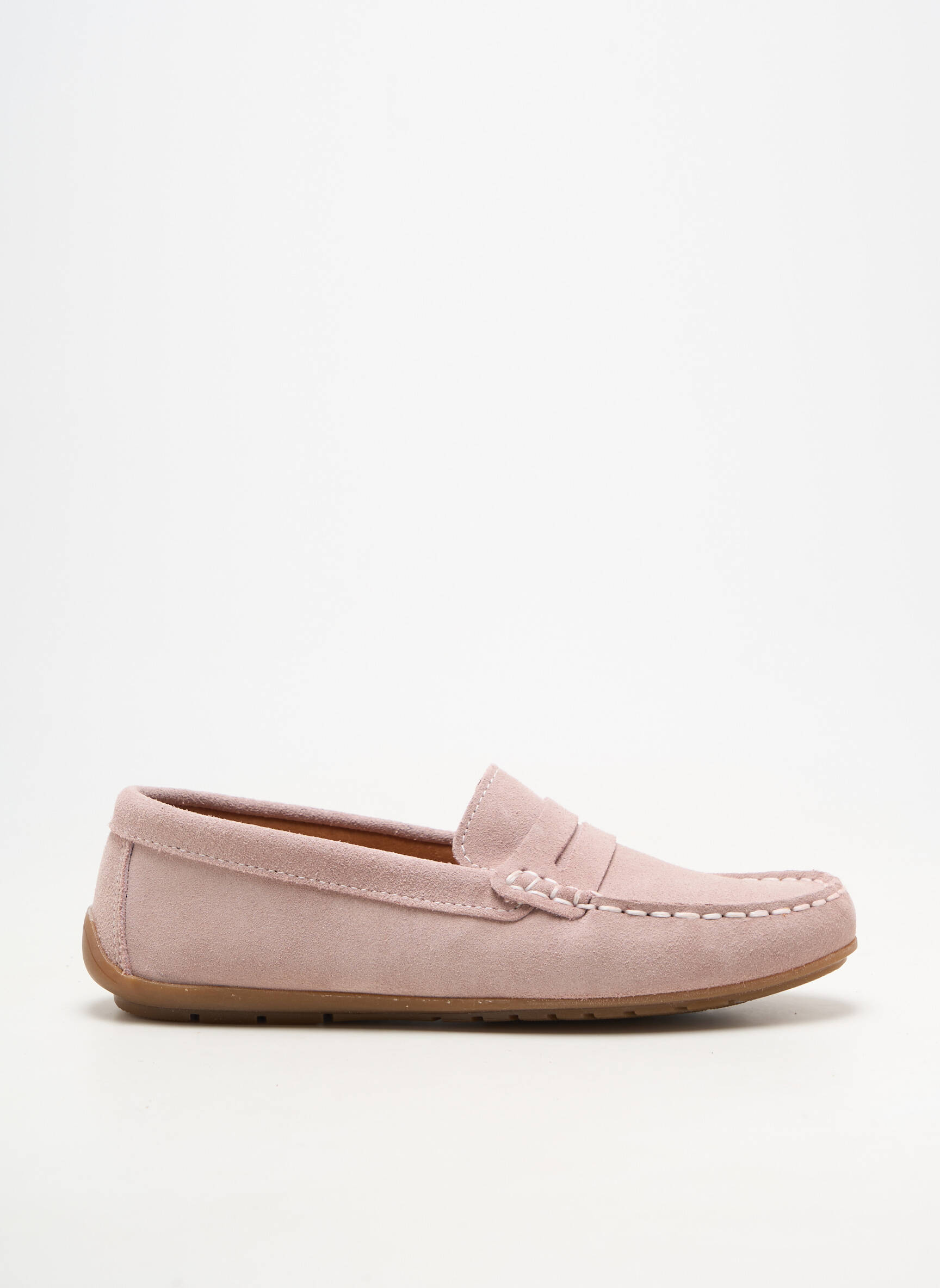 Mocassins bout rond talon plat jusqu'à 3cm rose ORLAND femme