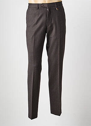 Pantalon slim tissage chiné taille normale marron LUCAN homme