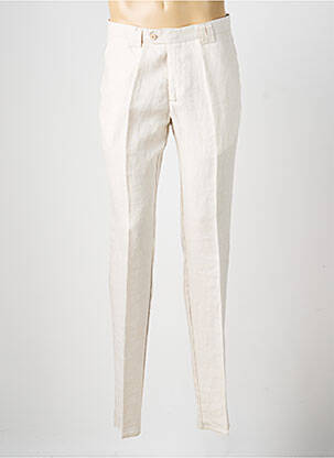 Pantalon slim taille à pinces taille normale beige GIANNI MARCO homme