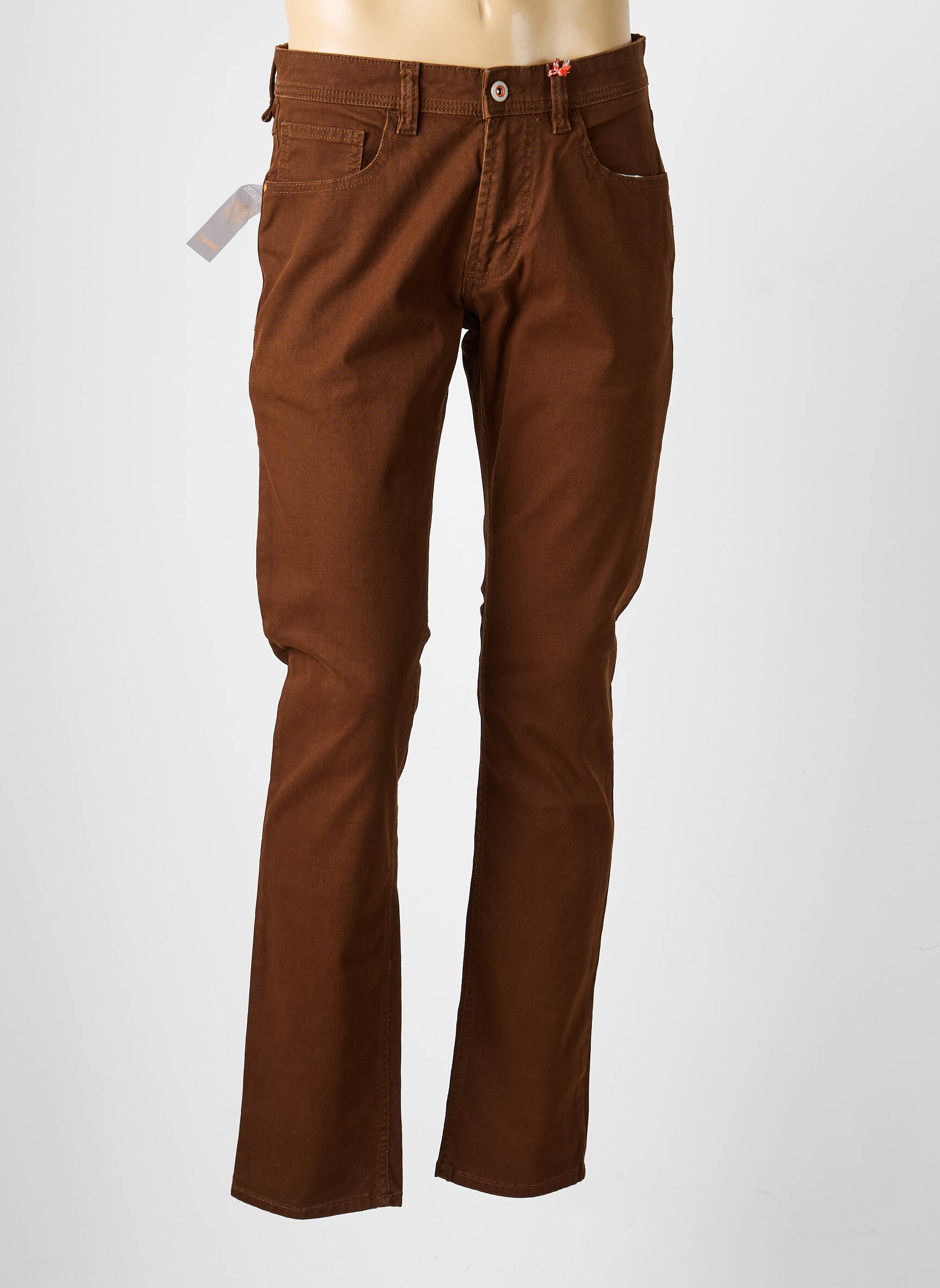 Jeans coupe slim poches taille normale marron HATTRIC homme
