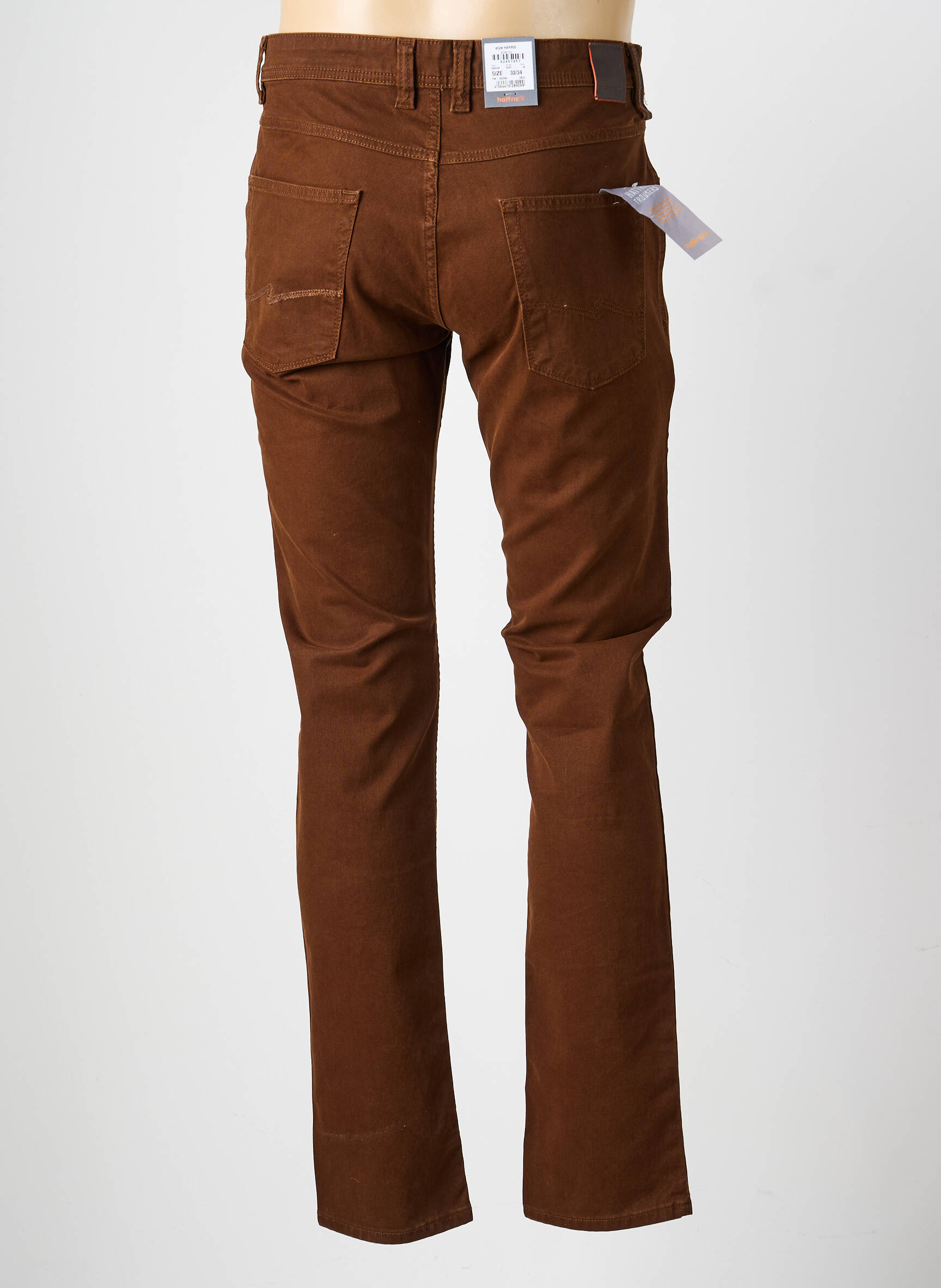 Jeans coupe slim poches taille normale marron HATTRIC homme