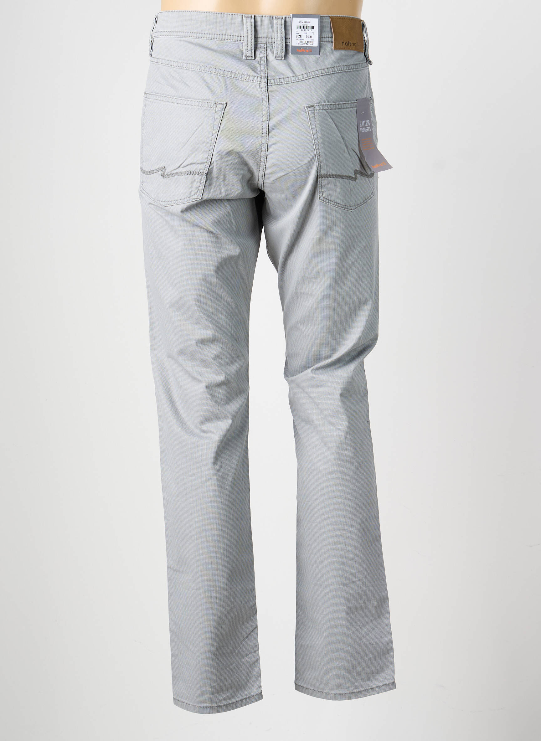 Jeans coupe slim poches taille normale gris HATTRIC homme