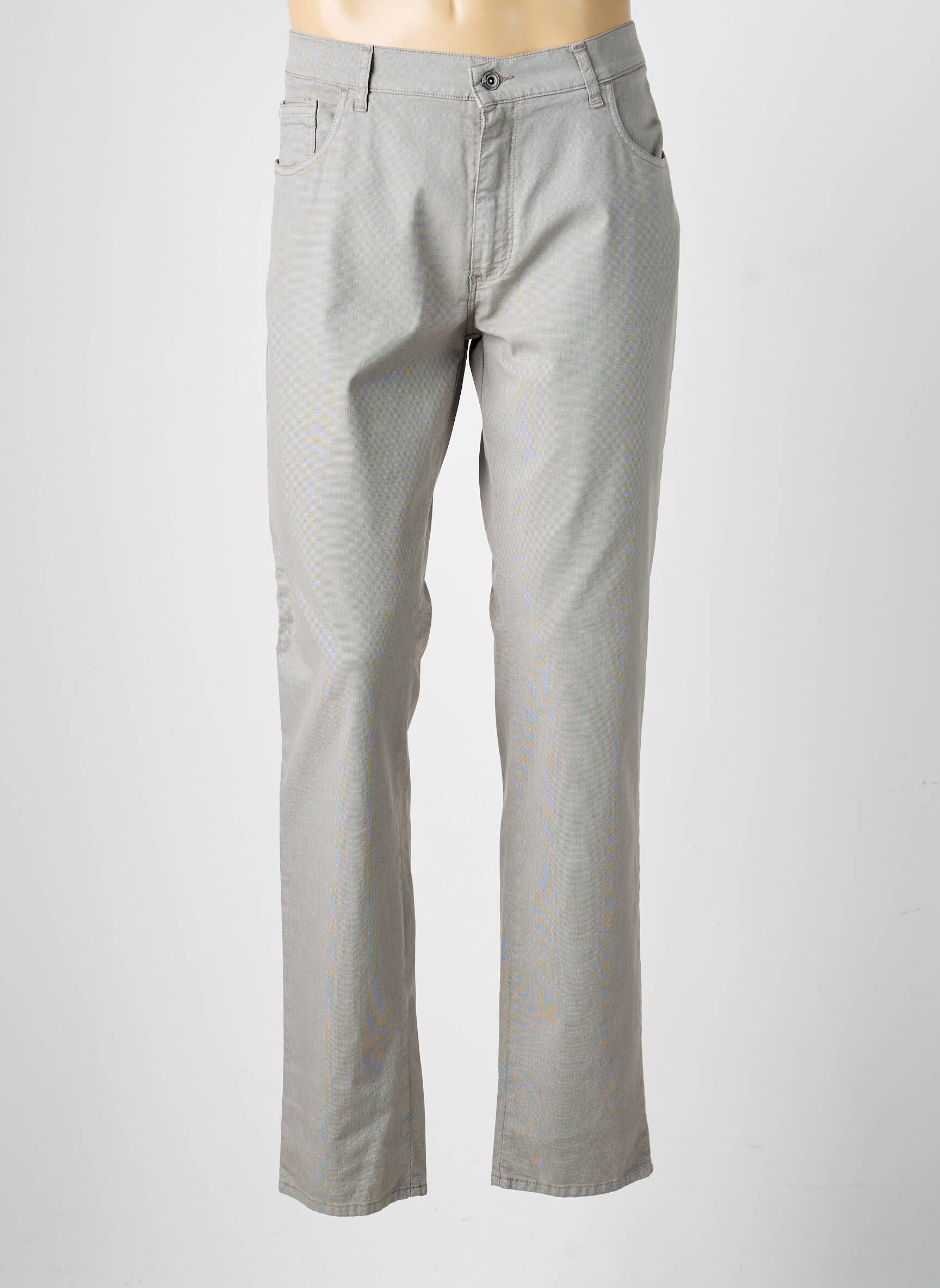 Pantalon slim tissage popeline taille normale gris LCDN homme