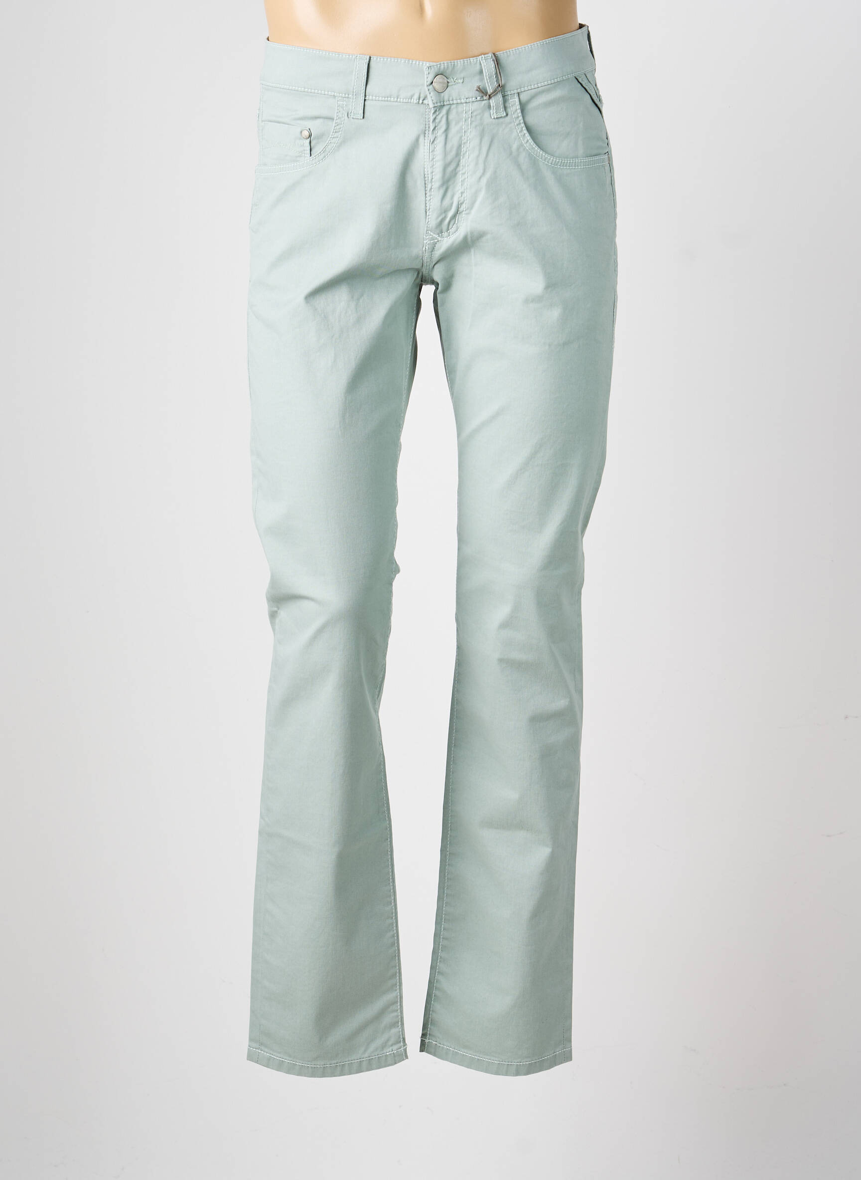 Pantalon slim tissage popeline taille normale vert PIONEER homme