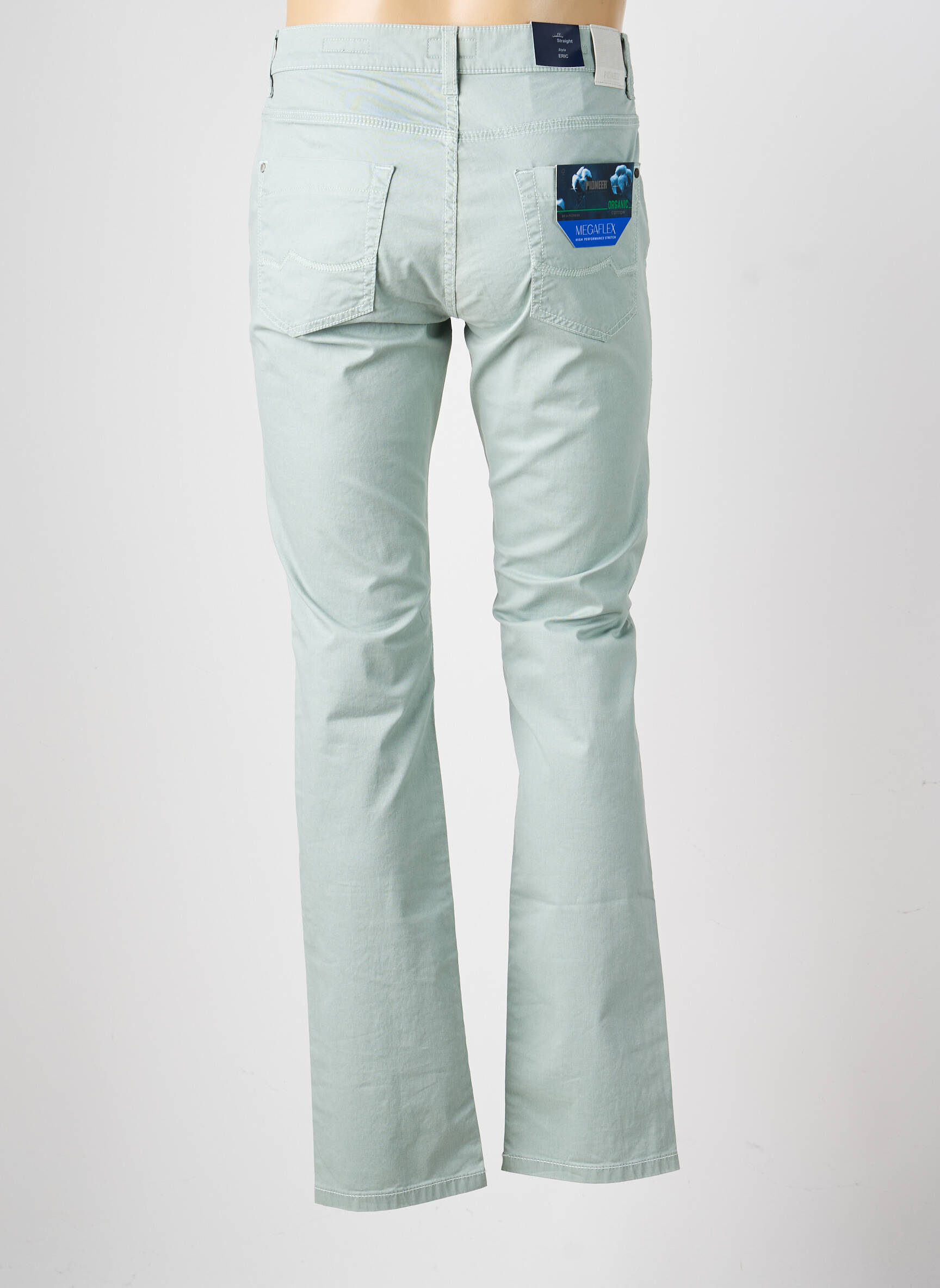 Pantalon slim tissage popeline taille normale vert PIONEER homme