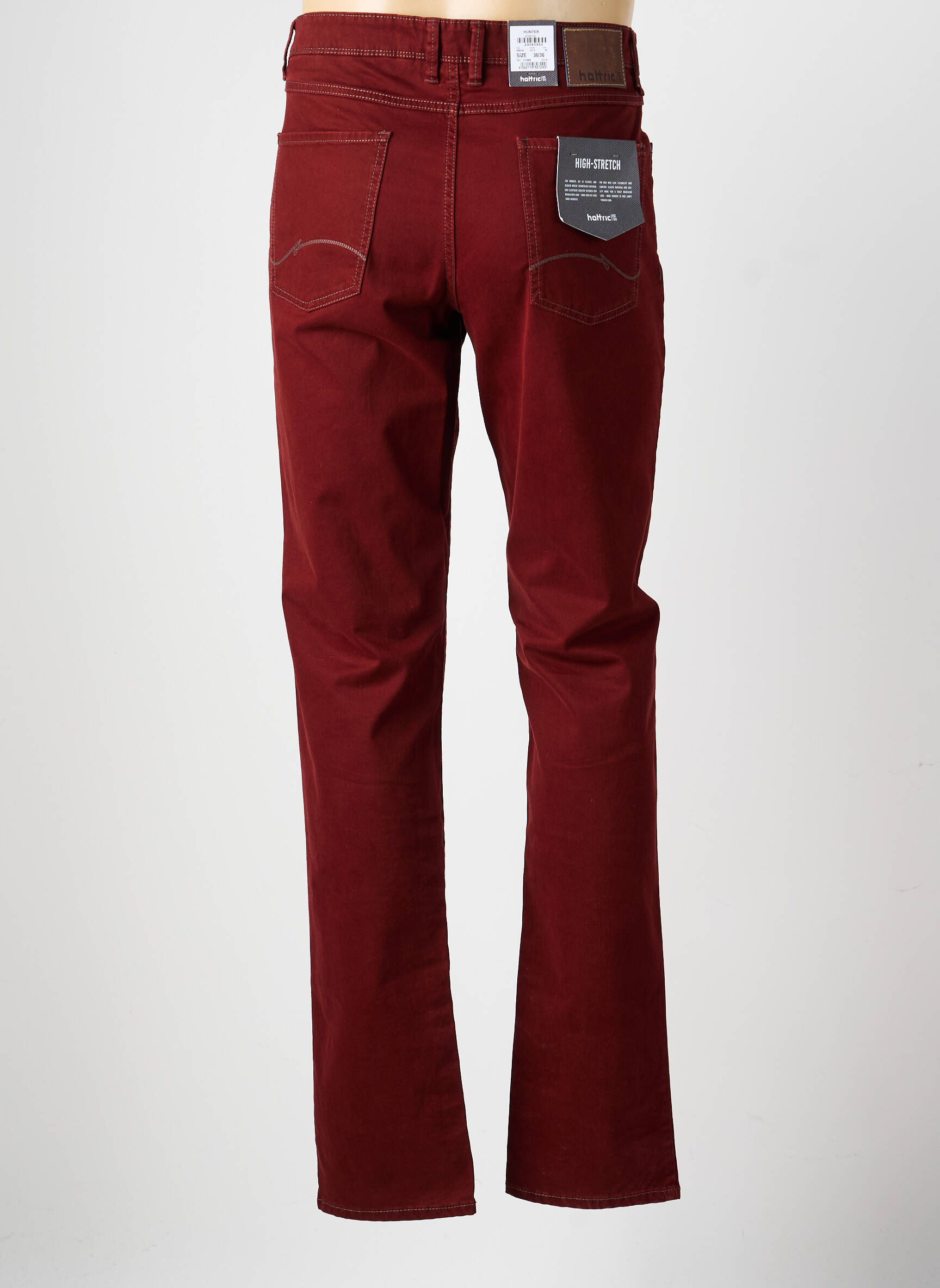 Jeans coupe slim poches taille normale rouge HATTRIC homme