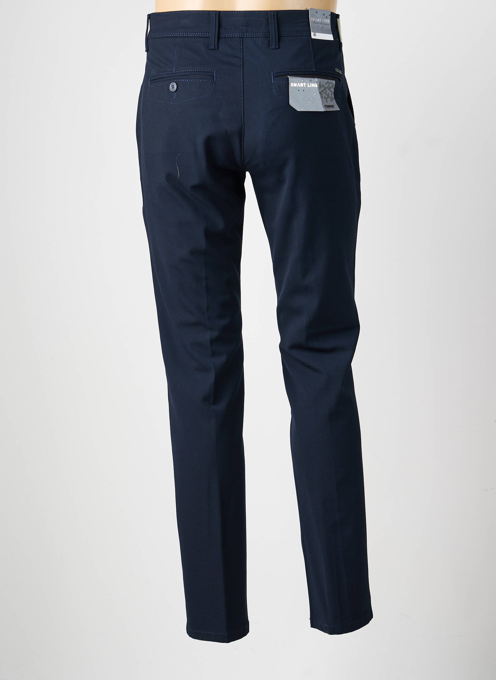 Pantalon chino tissage popeline taille normale bleu PIONEER homme