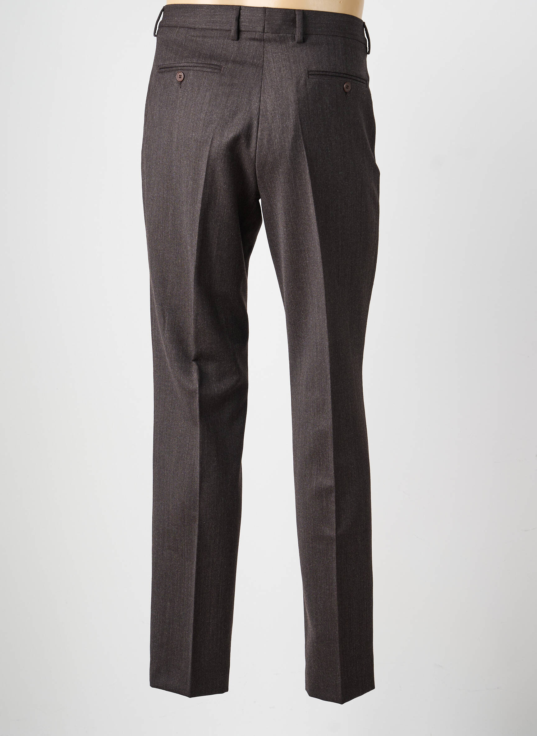 Pantalon slim tissage chiné taille normale marron LUCAN homme