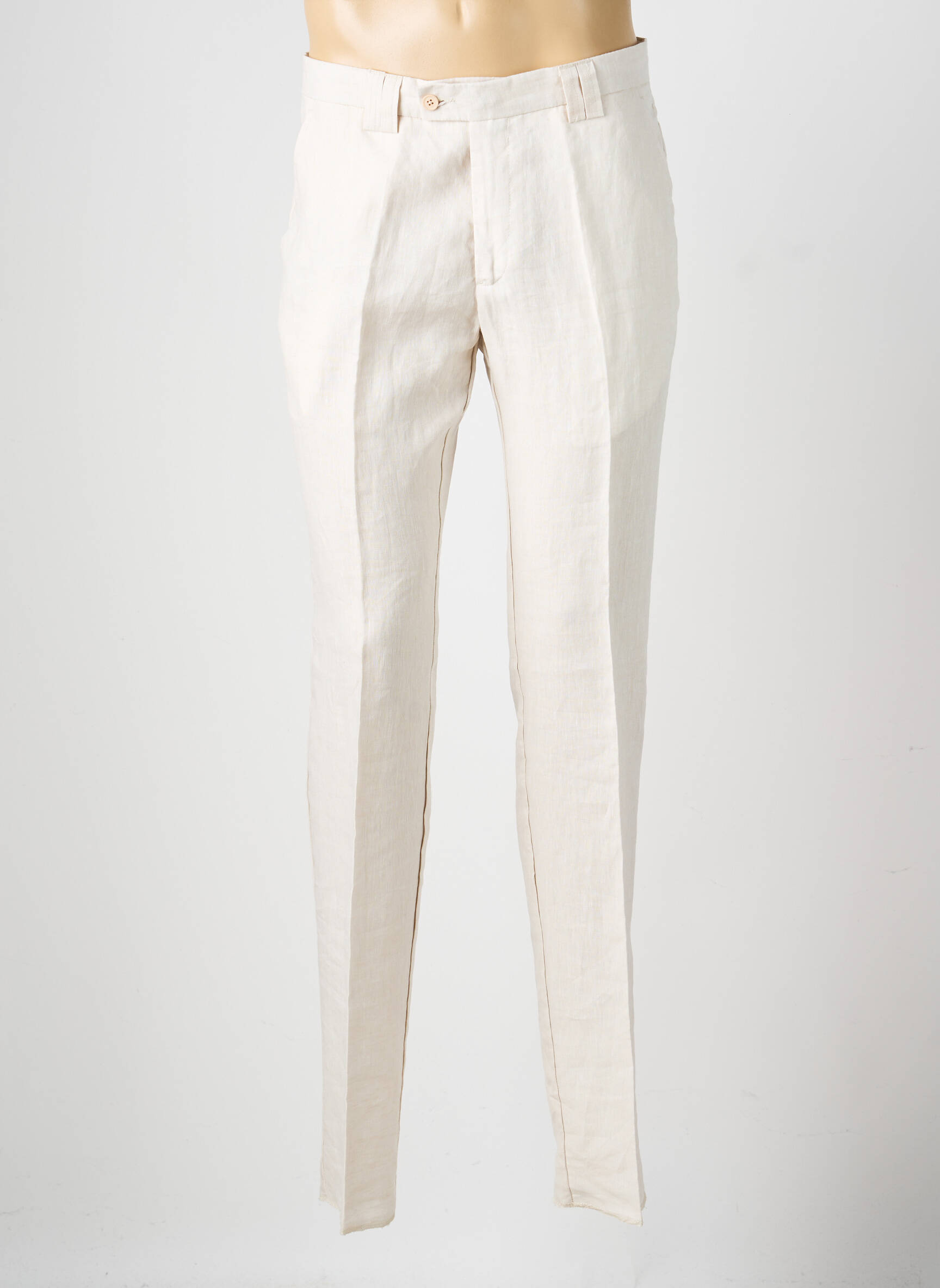 Pantalon slim taille à pinces taille normale beige GIANNI MARCO homme