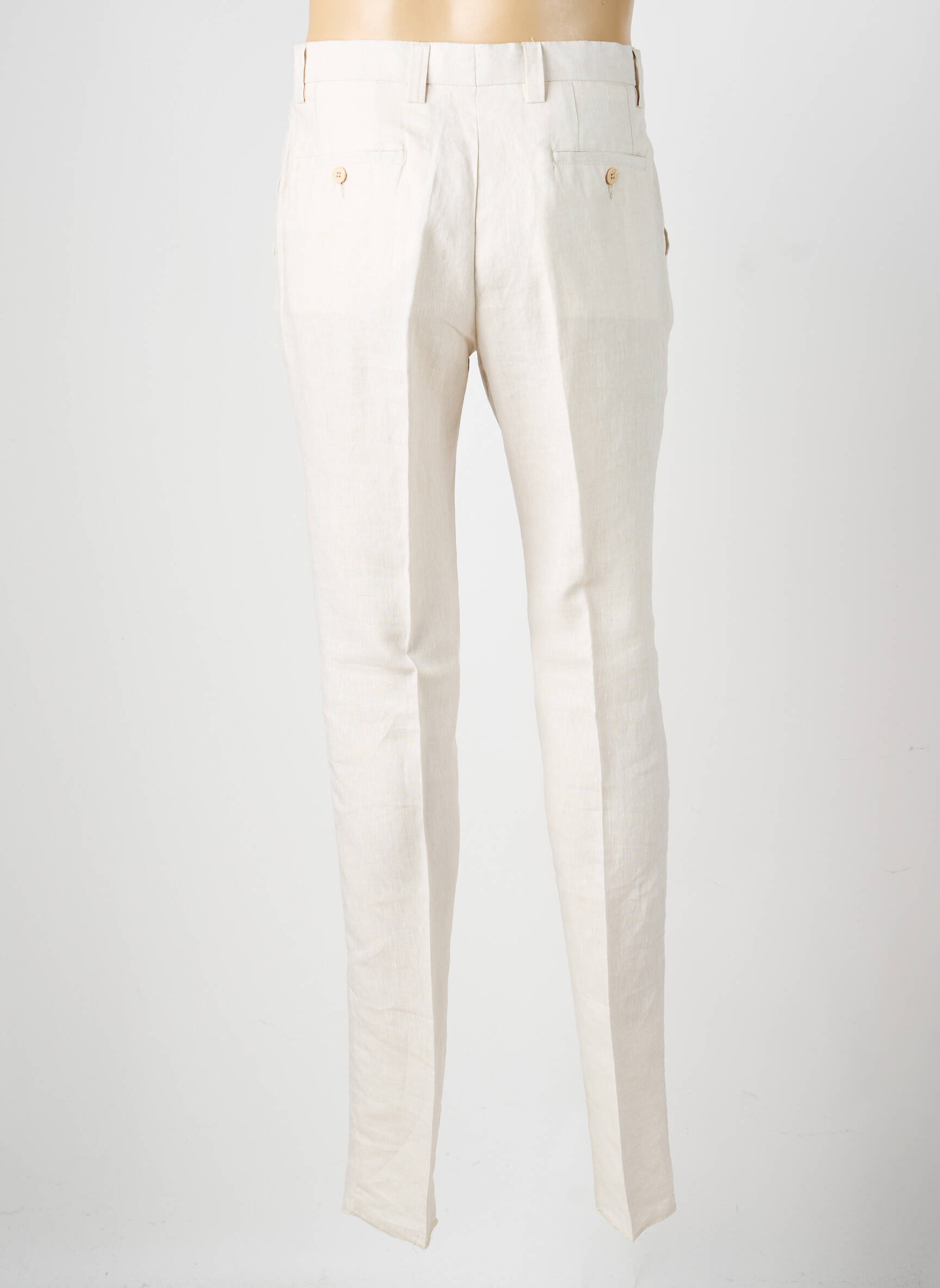 Pantalon slim taille à pinces taille normale beige GIANNI MARCO homme