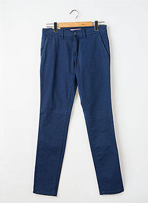 Pantalon chino tissage popeline taille normale bleu LCDN homme