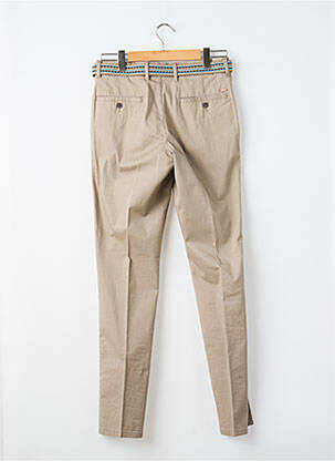 Pantalon chino tissage popeline taille normale marron LCDN homme
