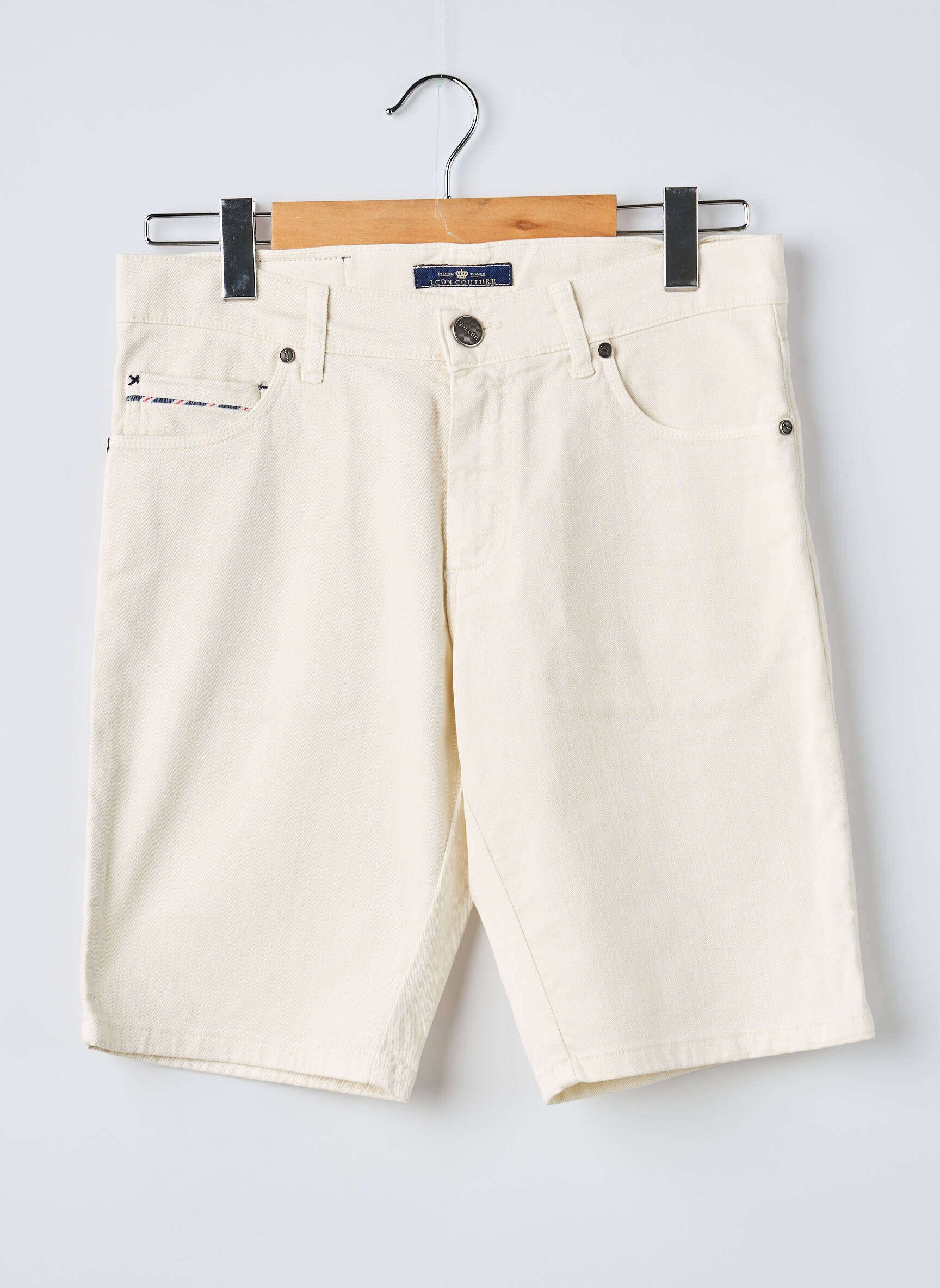 Bermuda tissage denim taille normale beige LCDN homme