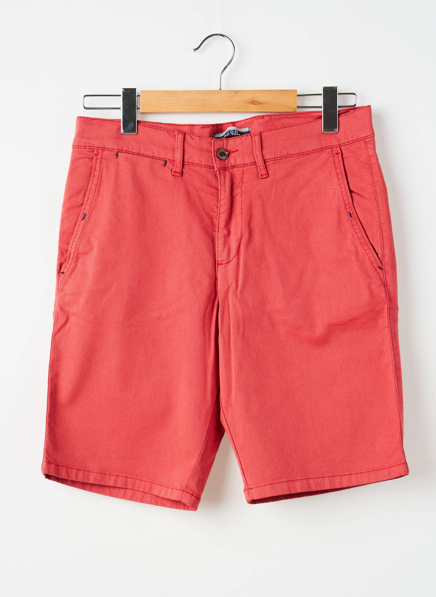 Bermuda taille à pinces taille normale orange LCDN homme